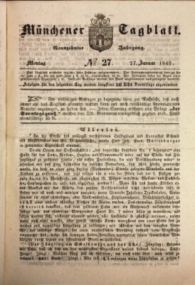 Münchener Tagblatt Montag 27. Januar 1845