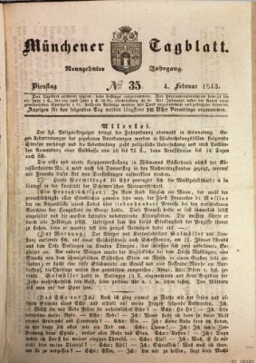 Münchener Tagblatt Dienstag 4. Februar 1845