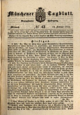 Münchener Tagblatt Mittwoch 12. Februar 1845