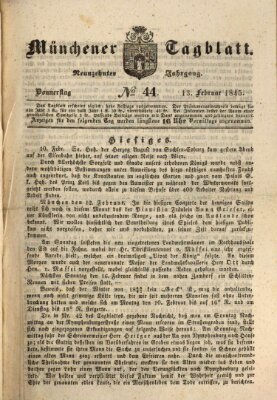 Münchener Tagblatt Donnerstag 13. Februar 1845