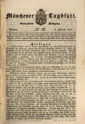 Münchener Tagblatt Sonntag 16. Februar 1845