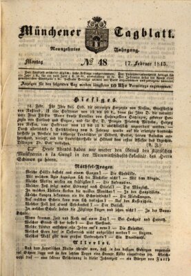 Münchener Tagblatt Montag 17. Februar 1845