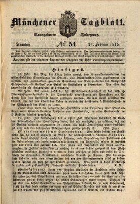 Münchener Tagblatt Sonntag 23. Februar 1845