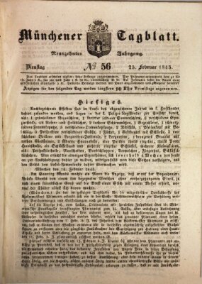 Münchener Tagblatt Dienstag 25. Februar 1845