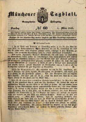 Münchener Tagblatt Samstag 1. März 1845