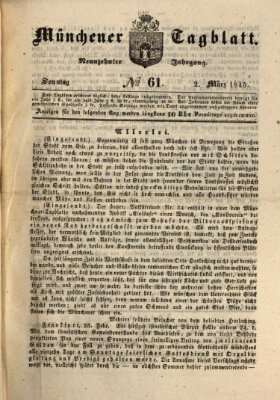 Münchener Tagblatt Sonntag 2. März 1845