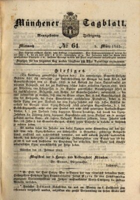 Münchener Tagblatt Mittwoch 5. März 1845