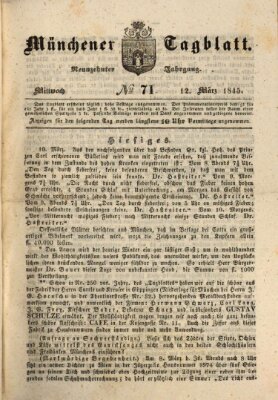 Münchener Tagblatt Mittwoch 12. März 1845