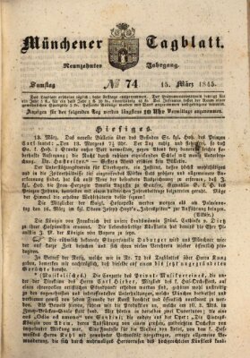 Münchener Tagblatt Samstag 15. März 1845