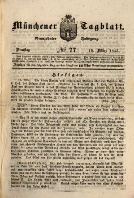 Münchener Tagblatt Dienstag 18. März 1845