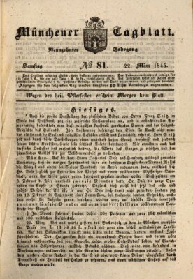 Münchener Tagblatt Samstag 22. März 1845