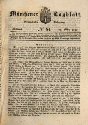 Münchener Tagblatt Mittwoch 26. März 1845