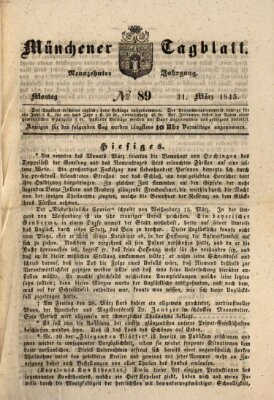 Münchener Tagblatt Montag 31. März 1845