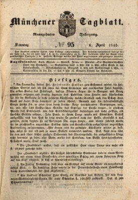 Münchener Tagblatt Sonntag 6. April 1845