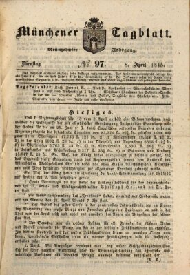 Münchener Tagblatt Dienstag 8. April 1845