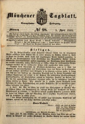 Münchener Tagblatt Mittwoch 9. April 1845