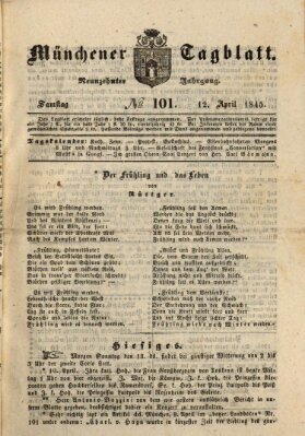 Münchener Tagblatt Samstag 12. April 1845