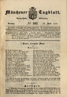 Münchener Tagblatt Sonntag 13. April 1845