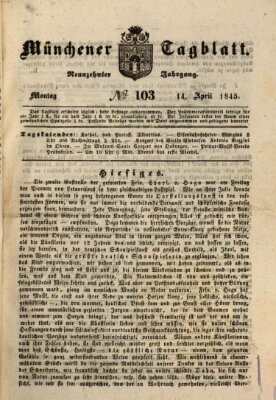 Münchener Tagblatt Montag 14. April 1845