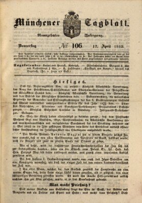 Münchener Tagblatt Donnerstag 17. April 1845