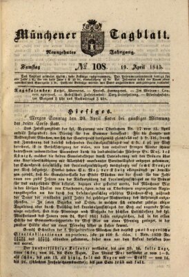 Münchener Tagblatt Samstag 19. April 1845