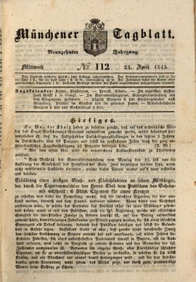 Münchener Tagblatt Mittwoch 23. April 1845