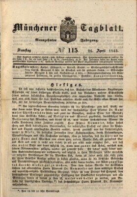 Münchener Tagblatt Samstag 26. April 1845