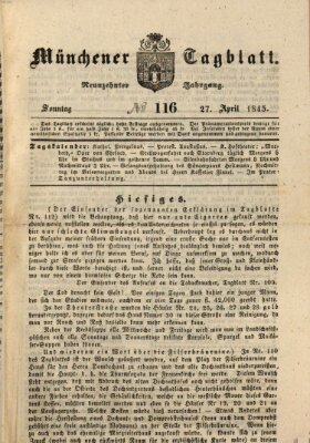 Münchener Tagblatt Sonntag 27. April 1845