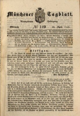 Münchener Tagblatt Mittwoch 30. April 1845