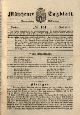 Münchener Tagblatt Dienstag 3. Juni 1845