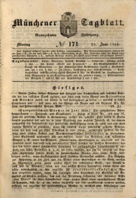 Münchener Tagblatt Montag 23. Juni 1845