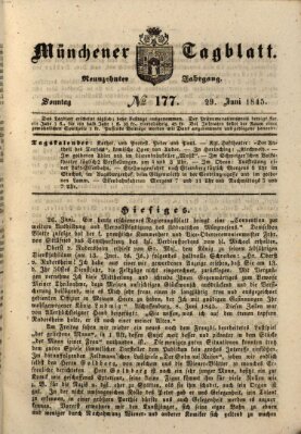 Münchener Tagblatt Sonntag 29. Juni 1845