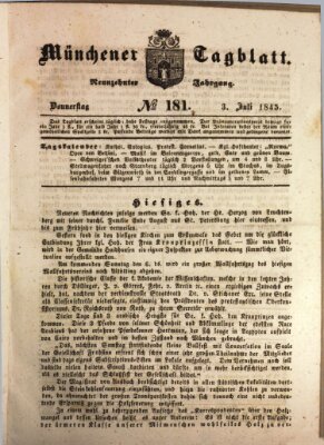 Münchener Tagblatt Donnerstag 3. Juli 1845