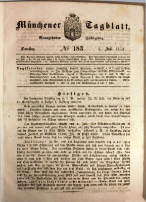 Münchener Tagblatt Samstag 5. Juli 1845