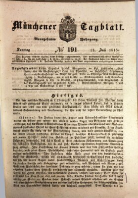 Münchener Tagblatt Sonntag 13. Juli 1845