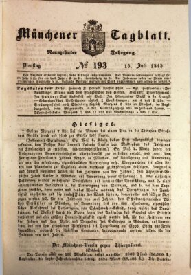 Münchener Tagblatt Dienstag 15. Juli 1845