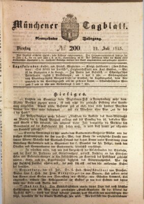 Münchener Tagblatt Dienstag 22. Juli 1845
