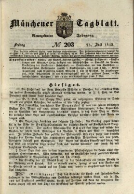 Münchener Tagblatt Freitag 25. Juli 1845