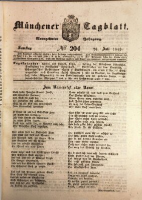 Münchener Tagblatt Samstag 26. Juli 1845