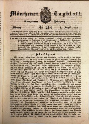 Münchener Tagblatt Montag 4. August 1845