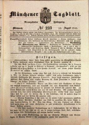 Münchener Tagblatt Mittwoch 13. August 1845