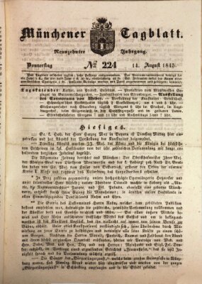 Münchener Tagblatt Donnerstag 14. August 1845