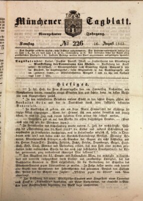 Münchener Tagblatt Samstag 16. August 1845