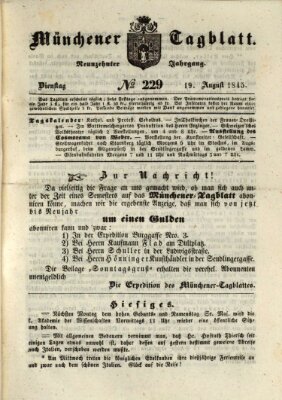 Münchener Tagblatt Dienstag 19. August 1845