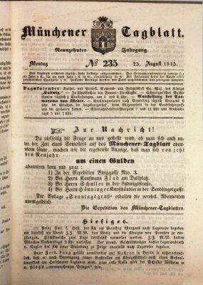 Münchener Tagblatt Montag 25. August 1845