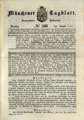 Münchener Tagblatt Dienstag 26. August 1845