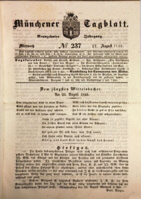Münchener Tagblatt Mittwoch 27. August 1845