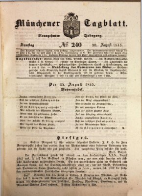 Münchener Tagblatt Samstag 30. August 1845
