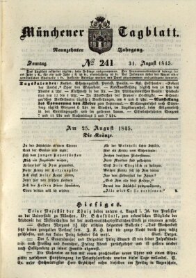 Münchener Tagblatt Sonntag 31. August 1845