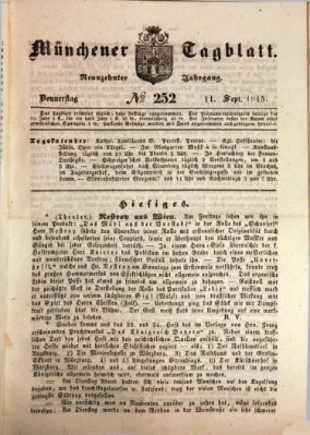 Münchener Tagblatt Donnerstag 11. September 1845